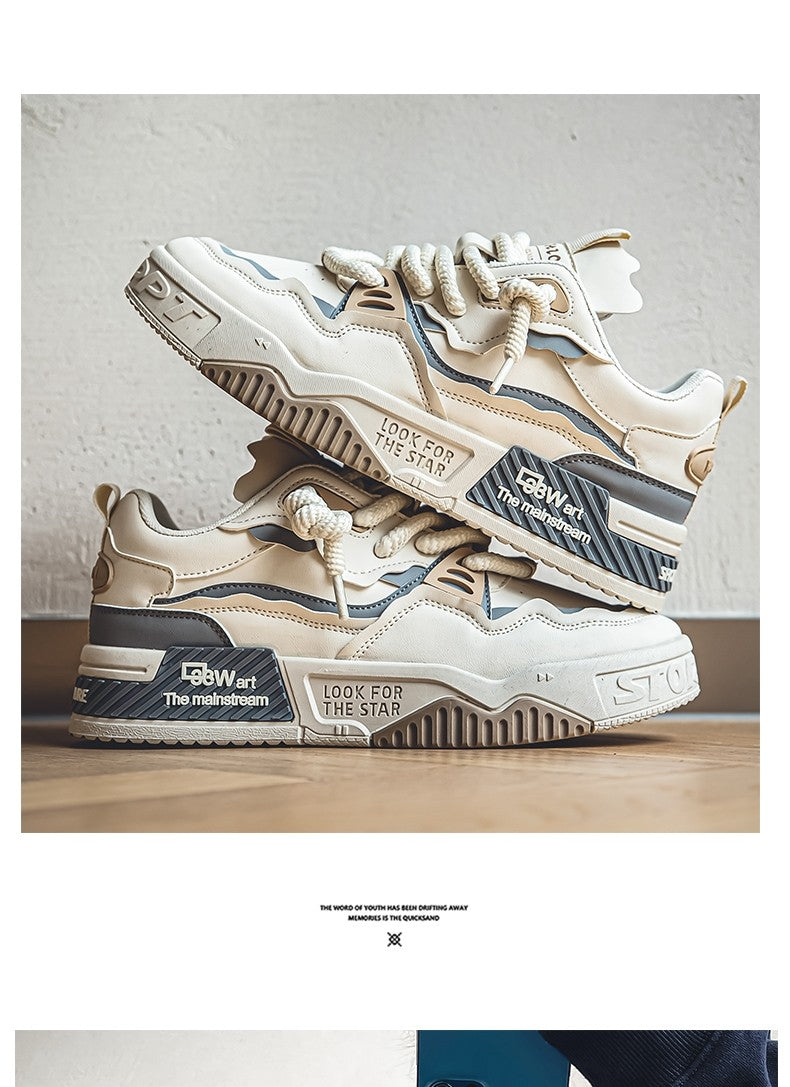 Men's Trendy Skate Shoes, Comfy Non Slip Casual Lace Up Sneakers For Men's Outdoor Activities