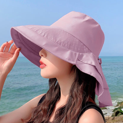 New Women's Summer Sun Hat With Neck Protector And Sunshade For Outdoor Cycling Trip Big-Brimmed Fisherman's Hat Hiking cap