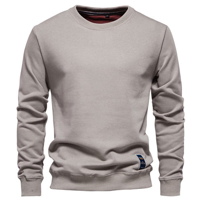 AIOPESON Cotton-blend Mens Crew Neck Solid Color Sweatshirts Pullover Casual Sport Sweatshirt for Men