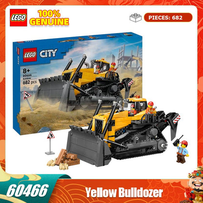 LEGO Blocos de Montar Série Cidade 60466 Trator de Esteira Amarelo Brinquedos para Meninos e Crianças Presentes de Aniversário e Natal