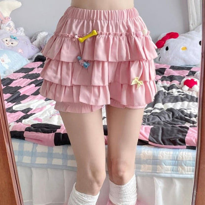 Gidyq High Waist Women Mini Skirts Summer Korean Fashion Ruffle Ball Gowns Skirts Casual Female All Match Cute A Lien Skirt New