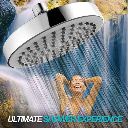 6 Inch Round Booster Shower Set Fully Electroplated Shower Head Home Set Bathroom Extension Shower Rod Set For Bathroom