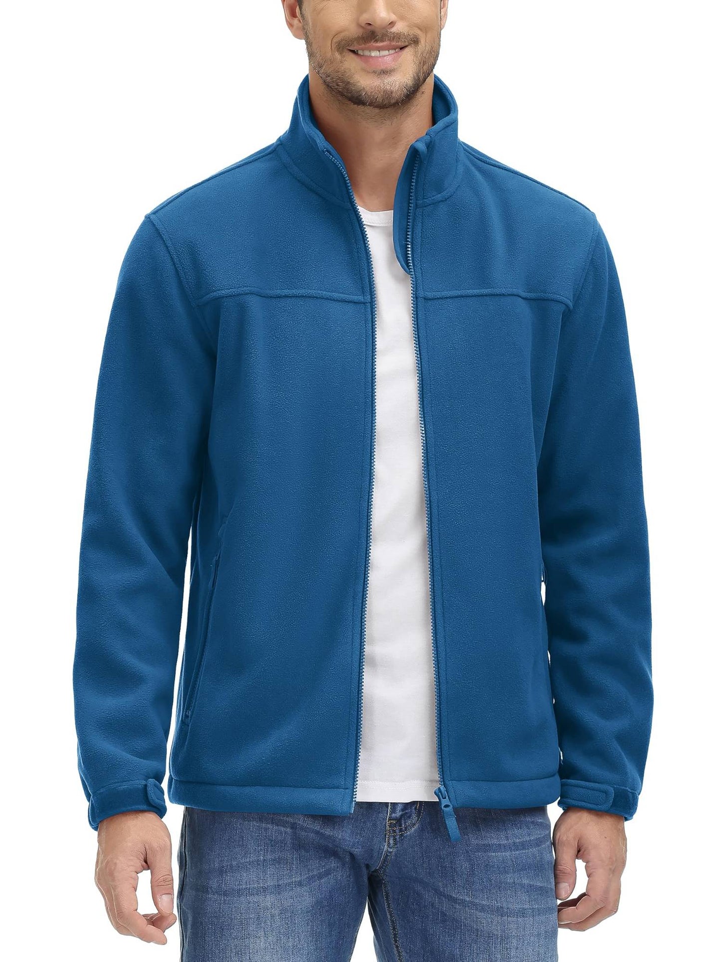 TACVASEN Winter Windproof Fleece Jackets Full Zip Mens Winter Jacket Multi-Pockets Work Coats Hiking Windbreaker Climbing Parka