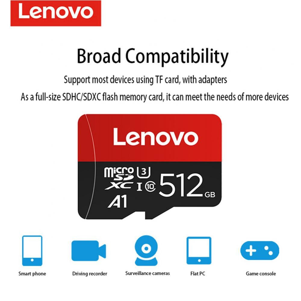 Cartão SD Lenovo Original 1TB Micro TF Mini SD 256GB 512GB 128GB 64GB Cartão de Memória TF Flash para Celular/Computador/Câmera Dropshipping