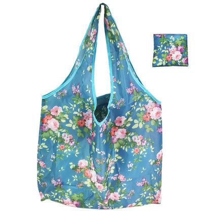 Foldable Floral Printed Casual Tote Female Handbags Single Shoulder Shopping Bags Daily Use Environment Protection Beach Bag