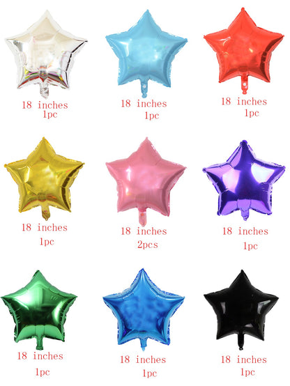 10pcs 18inch Star Foil Balloons Helium Balloon Children toy Gift 1st Birthday Party Wedding Decorations kids Globos Baby Shower