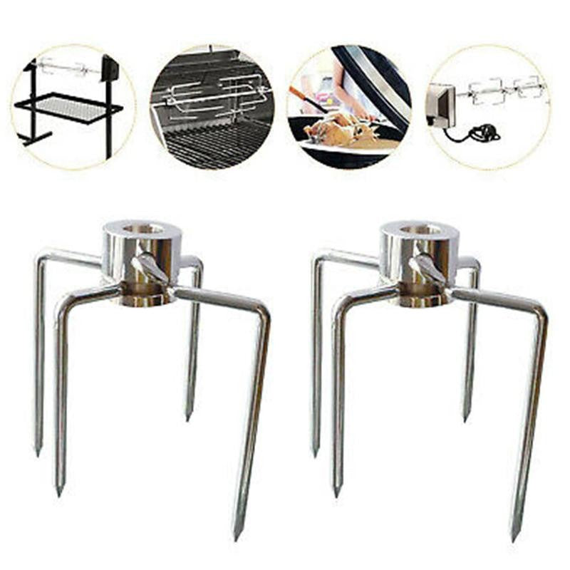 Rotating fix Fork Barbecue Skewer Oven Accessories Food Spit Grill Meat Grade Fork BBQ Forks Skewer Skewer Steel Tool Barbe U9S9