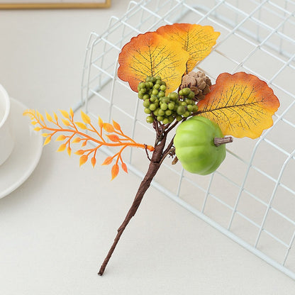 1PC Halloween Grimace Pumpkin Black Maple Horror Artificial Pumpkin Bouquet Autumn Home Ornaments Halloween Party Decorations