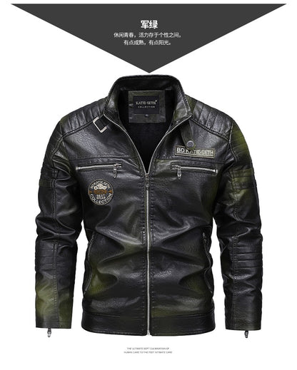 Quality New Male Casual Leather Jackets 7XL Autumn Winter Men Stand Collar Motorcycle Leather Jackets Vintage Leather Coat