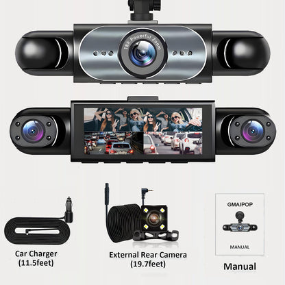 4 Channel Dash Cam 360° Car Video Recorder Black Box with Night Vision 24/7 Parking Monitor G-Sensor Loop Recording auto parts