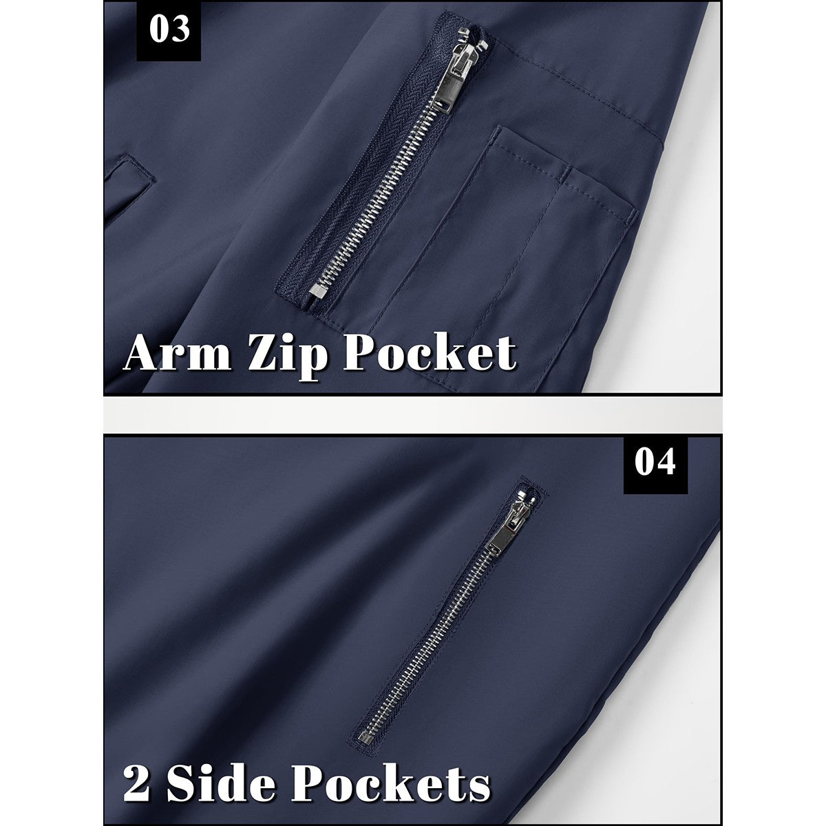 TACVASEN Men's Bomber Jacket Summer Autumn Thin Lightweight Casual Windbreaker Multi-pockets Full Zip Up Varsity Baseball Jacket