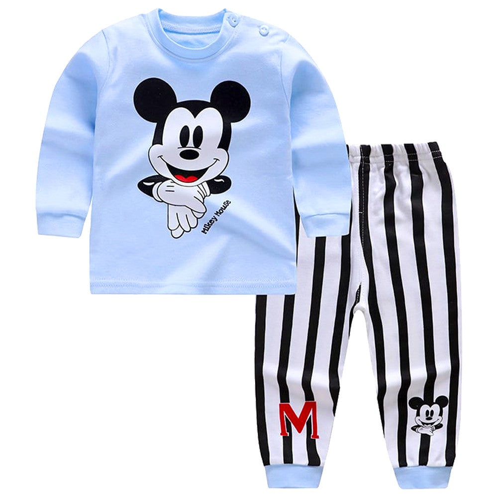 1-5Years New Children's Clothing Sets Boys Mickey Variety Cartoon Sleepwear Clothes Kids Pajamas Set Baby Girls Cotton Pyjamas