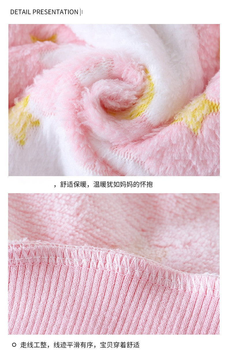 Autumn Winter Sleepwear Flannel Pajamas For Girls Boys Long Sleeve Tops+Pants Suits Fashion Home Clothing Baby Kid Sleep Costume