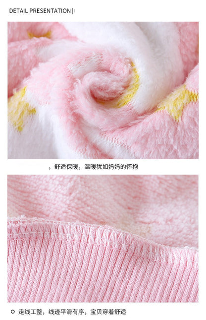 Autumn Winter Sleepwear Flannel Pajamas For Girls Boys Long Sleeve Tops+Pants Suits Fashion Home Clothing Baby Kid Sleep Costume