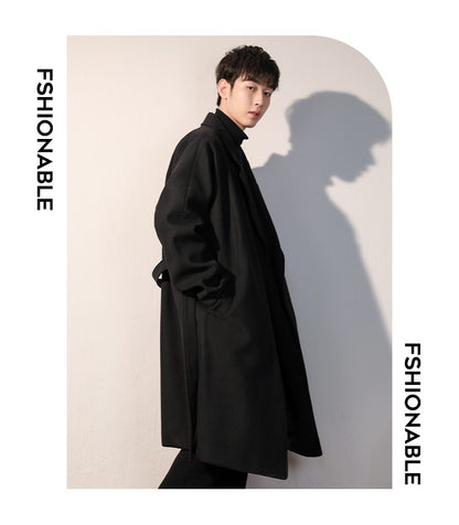 Men's Winter luxury Cardigans Trench Male Black Wool Overcoat Coat Black Long Padding Coat Men's Clothes Jac Windbreaker For Men