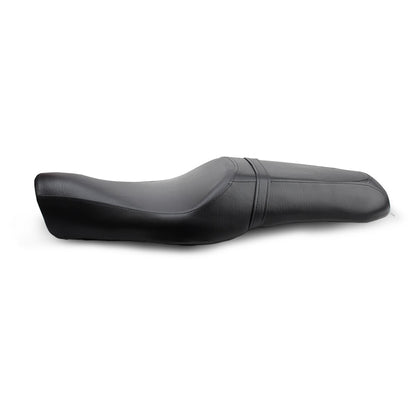 Assento Duplo de Couro Sintético Preto para Moto Harley Sportster XL883 XL1200 48 Almofada de Assento para Piloto e Passageiro Traseiro