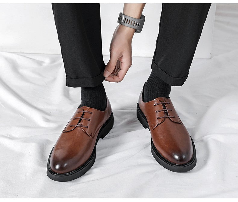 Classic Brogue Office Leather Shoes Men Casual Business Leather Shoes Korean Formal Oxford Men's Dress Shoes
