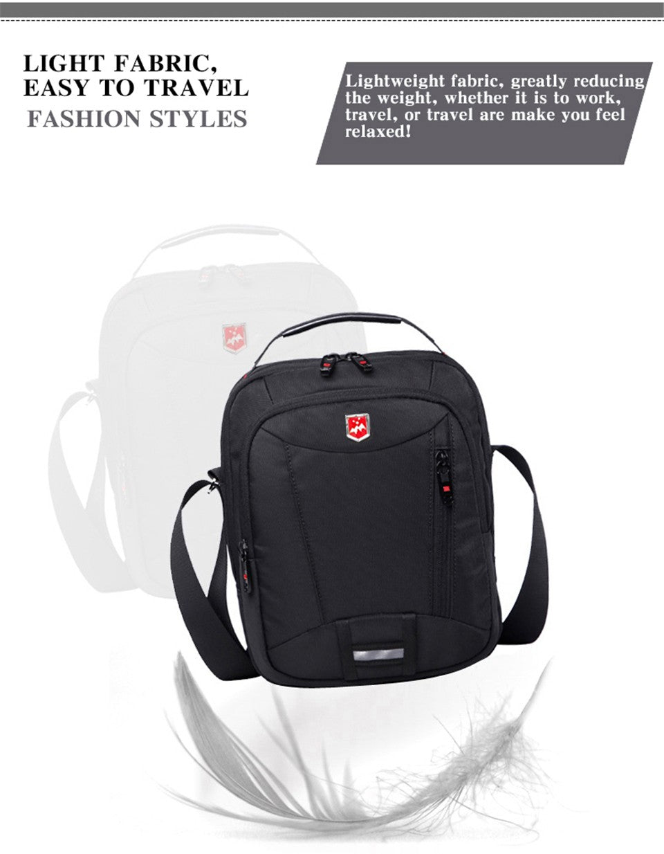 Swiss Waterproof Oxford Men's Messenger Bag Multifunction Business Casual Briefcase bag Travel Male Shoulder Bag Fashion Handbag