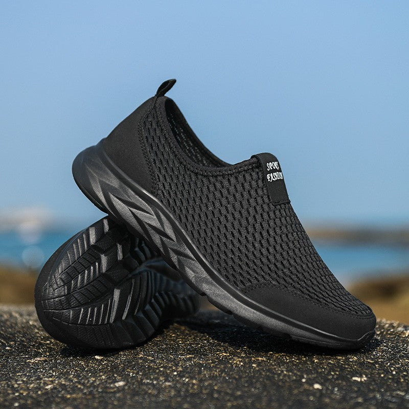 Tênis Masculino YRZL Respirável em Mesh, Casual, Antiderrapante para Uso Externo, Tamanho Grande, Loafer Leve para Caminhada, Calçado Masculino de Tênis