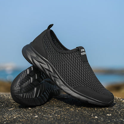 Tênis Masculino YRZL Respirável em Mesh, Casual, Antiderrapante para Uso Externo, Tamanho Grande, Loafer Leve para Caminhada, Calçado Masculino de Tênis