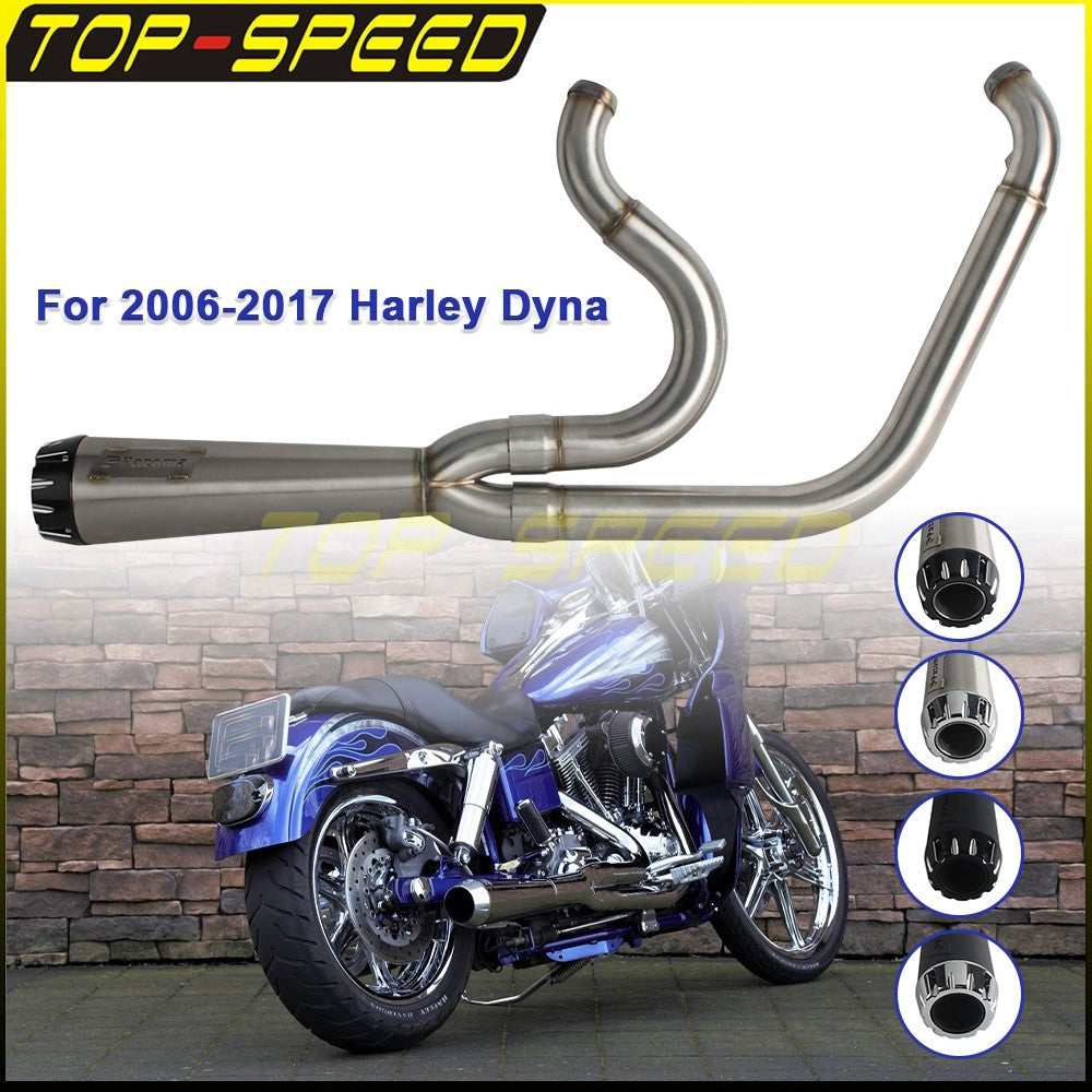 For Harley Dyna Wide Glide EFI FXDWGI FXDWG Motorcycle 2-in-1 Full Complete Exhaust System Stainless Steel Exhaust Muffler Pipe