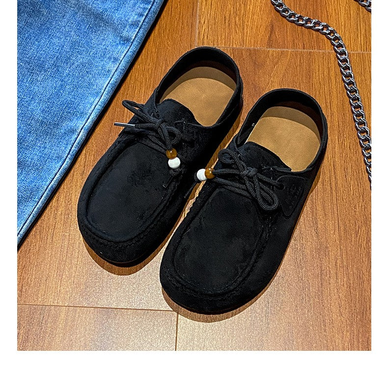 Fashion Brand Shoes Woman 2025 Autumn New Vintage Suede Loafers Pumps Women's Casual Flats Shoes British Style Flat Single Shoes