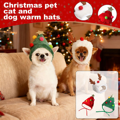 Fantasia de Natal de Cãozinho Gato Acessórios de Chapéu de Papai Noel de Natal para Gatos Suprimentos para Vestir Animais de Estimação de Feriado Touca de Natal para Animais de Estimação