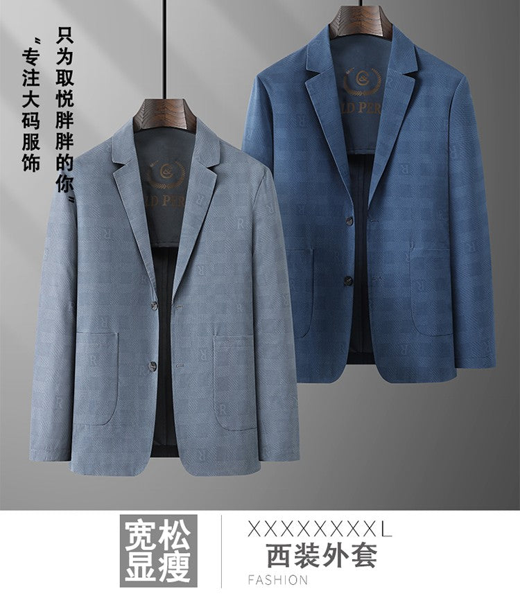 Large Size Thin Ice Silk Suit High Elastic Lightweight Breathable Casual Sun-Protective Smooth Light Luxury Jacket