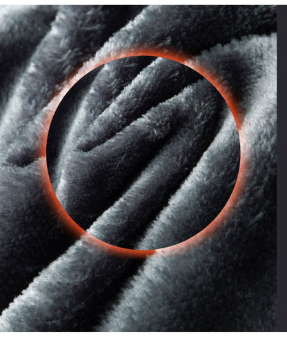 Winter Warm Men's Fleece Pants Thick Business Stretch Slim Fit Elastic Waist Jogger Korean Classic Black Gray Blue Trousers Male