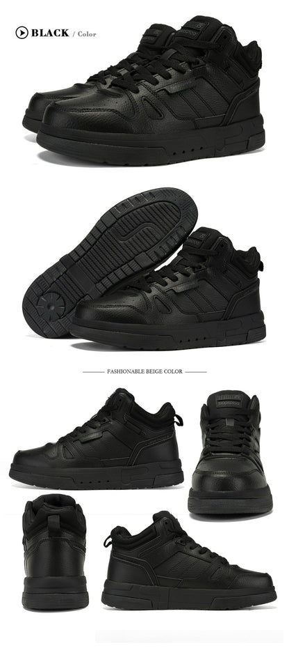 Baasploa Men Winter Sneakers Casual Skateboard Shoes for Men Comfort Plush Warm Cotton Shoes Non-Slip Outdoor Male Sneakers