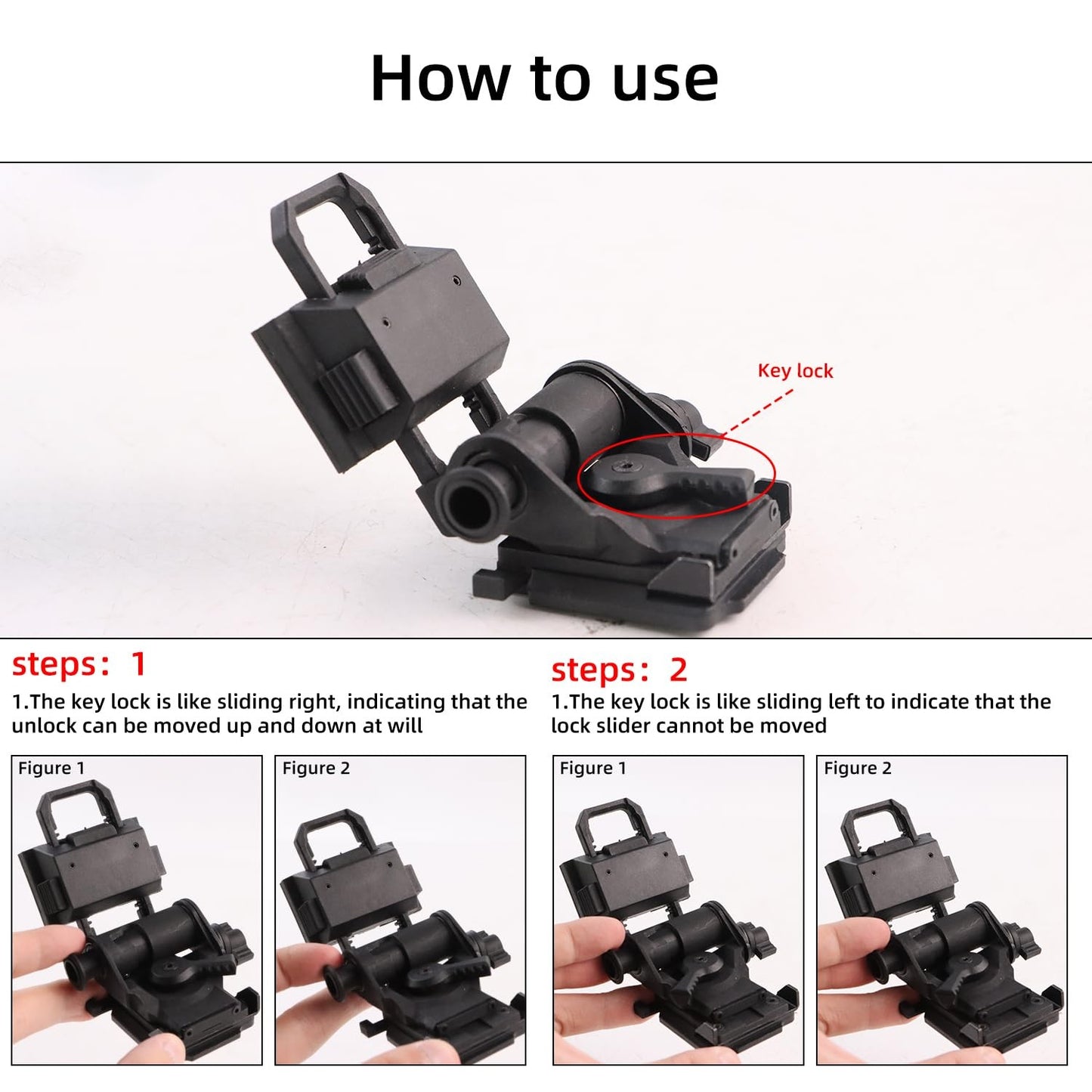 BOOIU L4G24 Suporte de Montagem NVG Tático de Nylon Dobrável para Capacete de Visão Noturna para Capacete PVS15 PVS18 PGPNVG18
