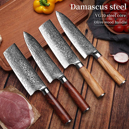 Faca de Chef Aço Damasco 67 Camadas Lâmina VG10 Cabo de Madeira Cutelo para Carne Legumes Faca de Cozinha Japonesa Nakiri Messer