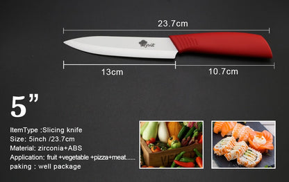 Conjunto de Facas de Cerâmica para Cozinha Profissional Faca de Cerâmica 3 4 5 6 Polegadas Faca de Descascar Frutas à Prova de Ferrugem para Fatiar Cortar Legumes