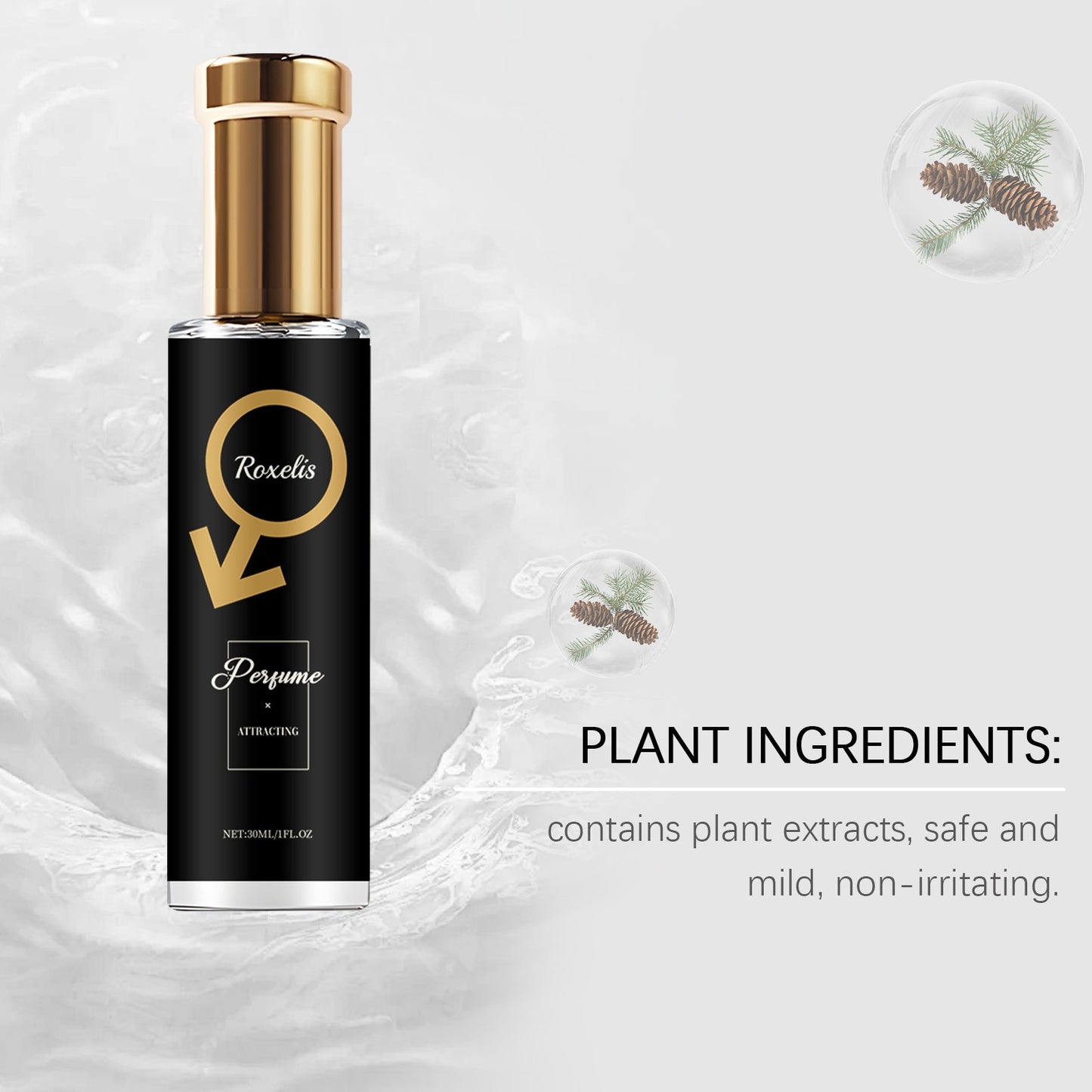 Roxelis 30ml Men Pheromone Perfume Cedar Fragrance Glamour Gentlemen Lasting Dating Romantic Scent Fresh Body Flirting Perfume