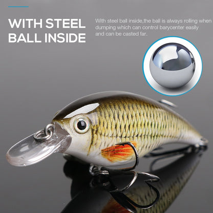 TREHOOK 6cm 10g Black Minnow Iscas de Pesca de Truta Flutuante Dura Wobbler Crankbait Jerkbait Isca Artificial para Baixo e Truta