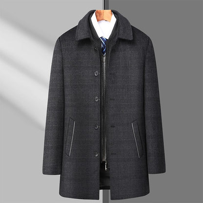 2024 New style Men's Woolen Coat Winter Classic Casual Overcoat Mens high quality Thicken trench coat men full size M-4XL