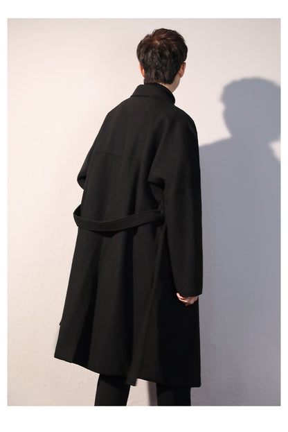 Men's Winter luxury Cardigans Trench Male Black Wool Overcoat Coat Black Long Padding Coat Men's Clothes Jac Windbreaker For Men