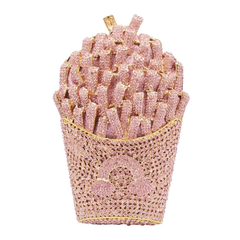 Chips Diamond Women Clutches Bags Lady Evening Clutch Bags Dinner Purse Party Handbag Crystal Evening Pink Yellow Bag SC798