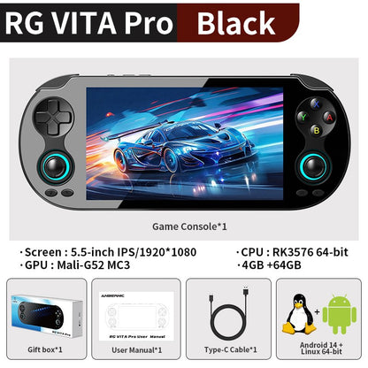 Anbernic RG VITA / RG VITA Pro Handheld Game Console IPS Touchscreen 5000mAh Video Gaming Player Supports AI Streaming RixelHK