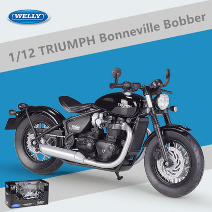 WELLY 1:12 Triumph Bonneville Bobber Miniatura de Liga de Motocicleta de Brinquedo Simulação de Brinquedo de Metal Fundido de Motocicleta para Crianças