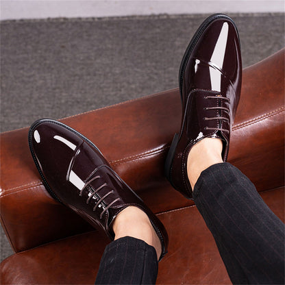 Men's Dress Shoes Classic Modern Formal Business Oxford Shoe X Stripe Comfortable Tuxedo Casual Lace-up Formal Shoes