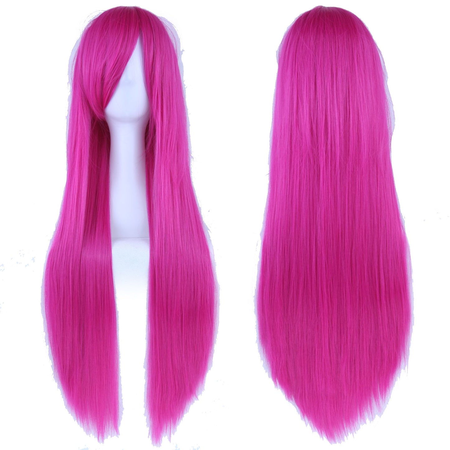 Soowee 80cm Cabelo Sintético Comprido Branco Roxo Perucas Cosplay Festa Preto Cabelo Liso Peruca Postiça para Mulheres