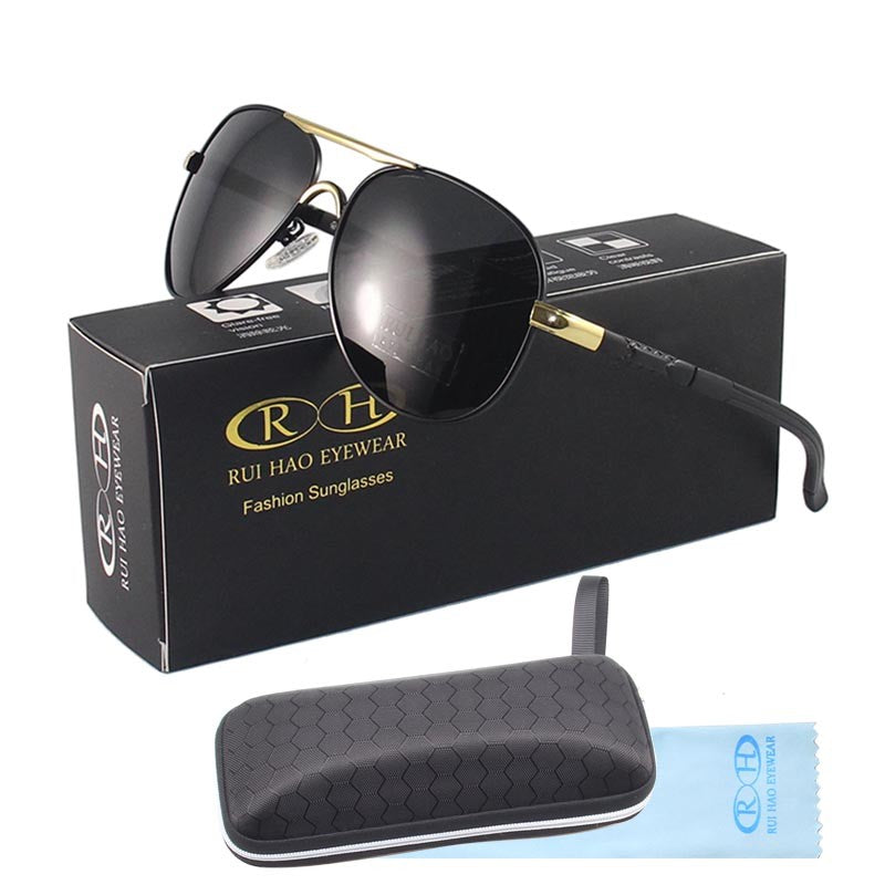 Outdoor Driving Sunglasses Mens Fashion Pilot Polarized Sun Glasses Men Women Polycarbonate Lenses 0945