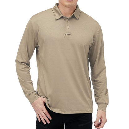 Men's Lightweight Long Sleeve Polo Shirt Performance Tactical Casual Outdoor Hiking Collared Shirts Pique Jersey Golf Shirt