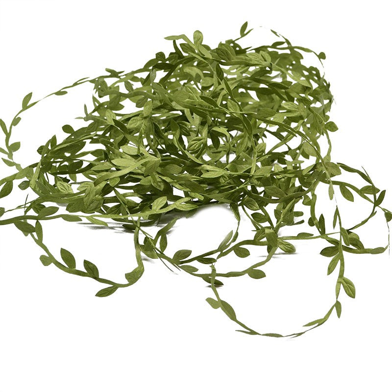 10/20M Silk Leaf-Shaped Handmake Artificial Green Leaves Faux Vines Bathroom Decorative Diy Wreath Accessories Home Decoreation