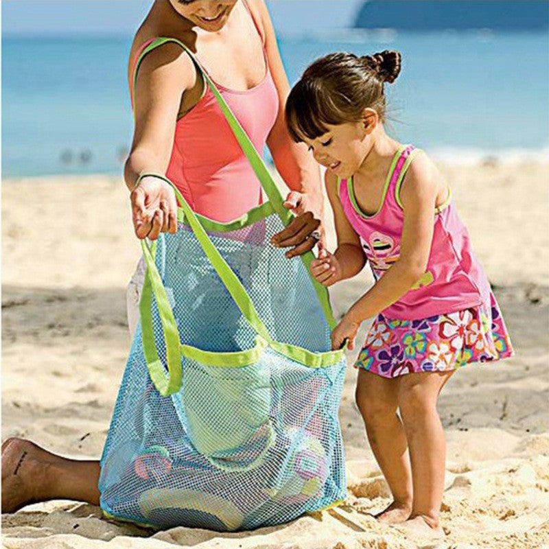 2PCS Beach Toys Mesh Bag Large Mesh Sand-Away Portable Tote With Convenient Hanging Hole Breathable Foldable Storage For Toys