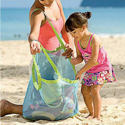 2PCS Beach Toys Mesh Bag Large Mesh Sand-Away Portable Tote With Convenient Hanging Hole Breathable Foldable Storage For Toys