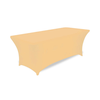 Hot Selling 6ft Trade Show Polyester Tablecloths Waterproof Fitted Stretch Spandex Table Cover Custom Printed Logo for Banquets