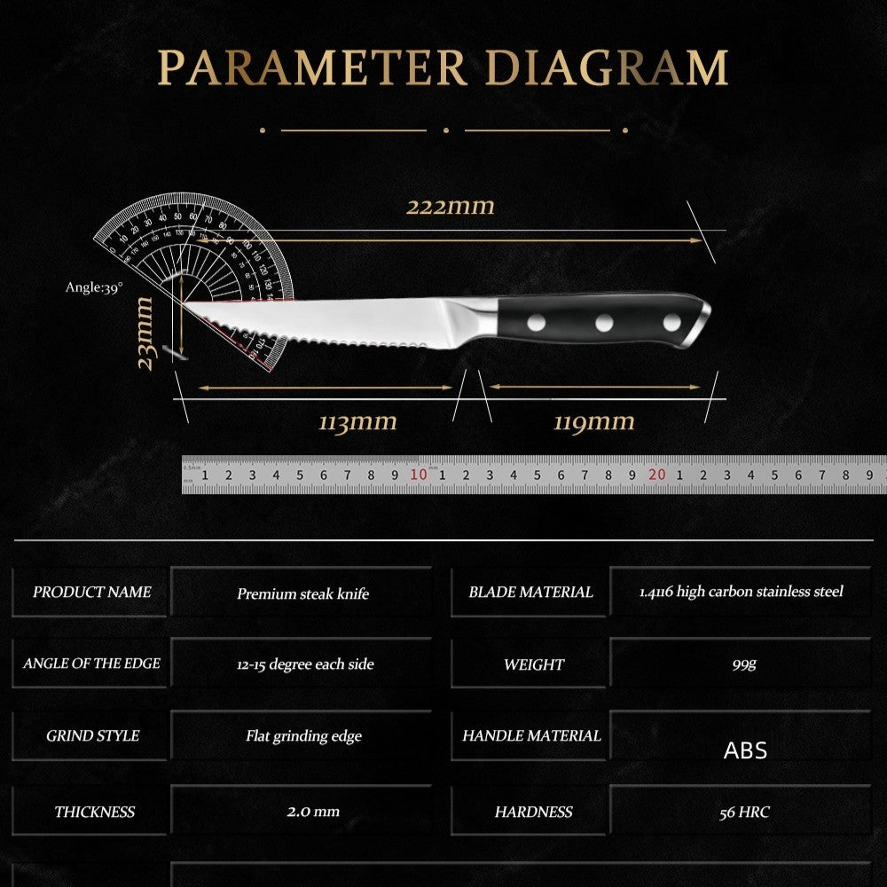 1/2/4/6 Pcs Stainless Steel Household Serrated Steak Knife For Dinner Serrated Table Steak Knife ABS Handle Steak Knife Sets