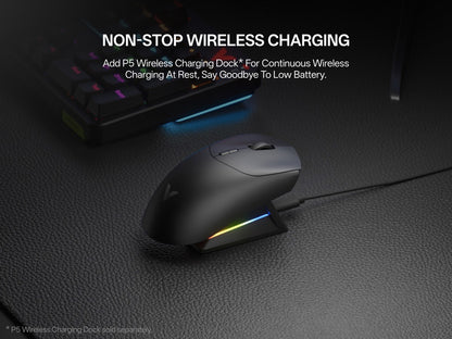 Mouse Gamer Sem Fio Rapoo VT7 MAX /VT7 Taxa de Sondagem Sem Fio Verdadeira de 8K 53g Leve Até 750h de Duração da Bateria